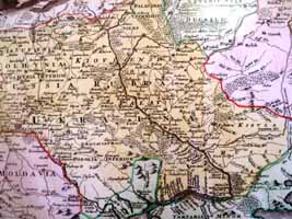 Мапа України XVIІ ст.  Збільшити...  (Батуринський Краєзнавчий музей, фото 2007р.)